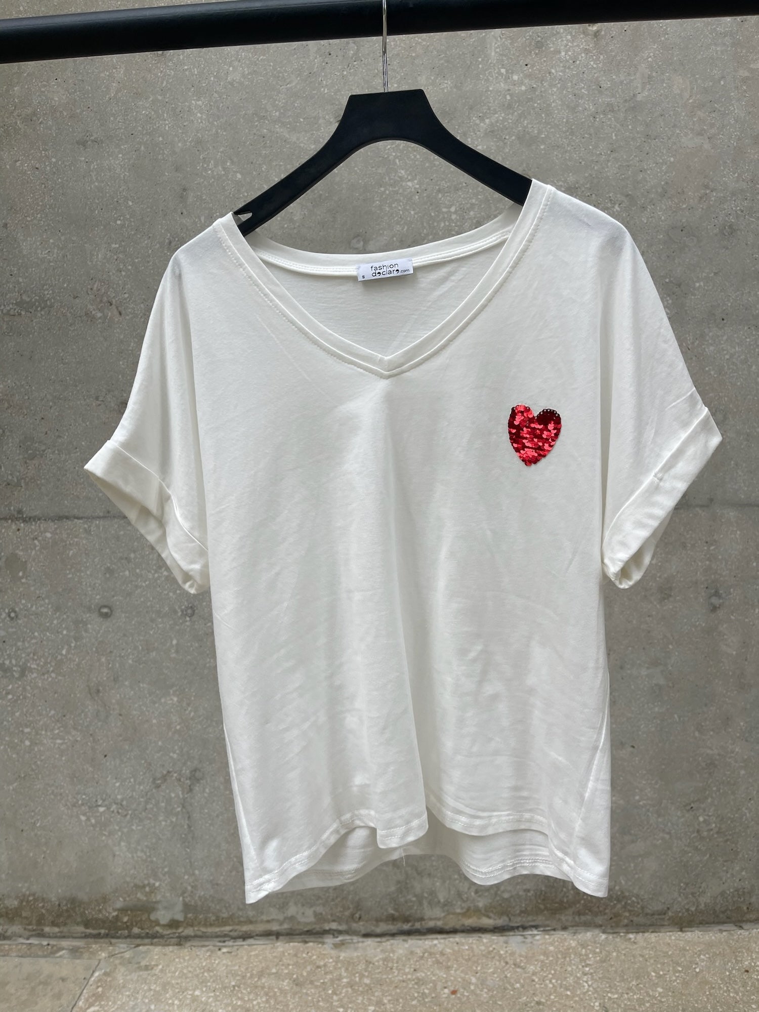 V-Neck Heart T-Shirt