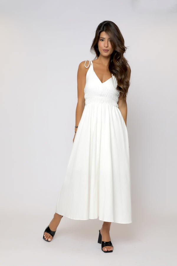 Angela Midi Dress - White