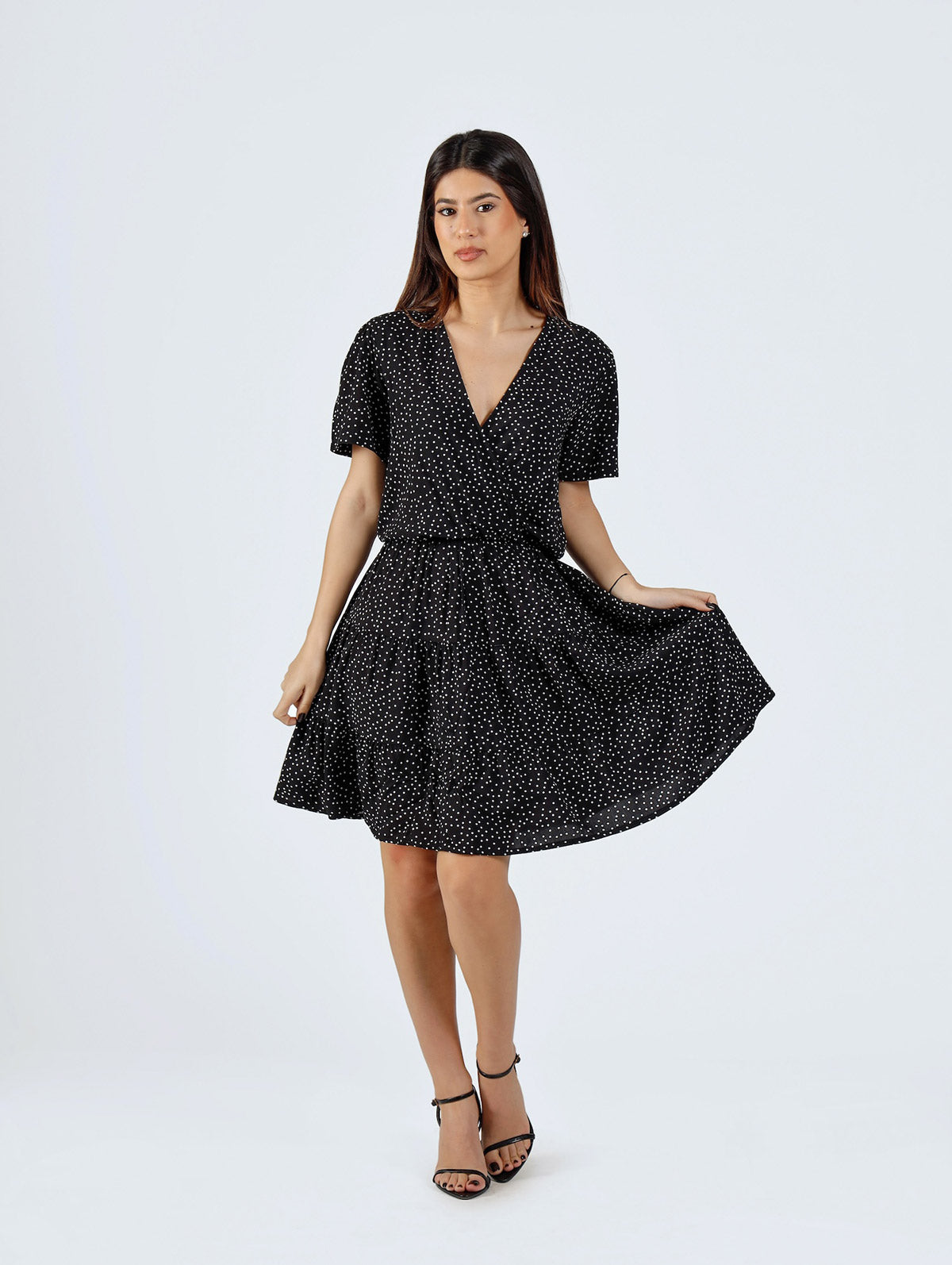 Agnes Polka Dot Dress Black