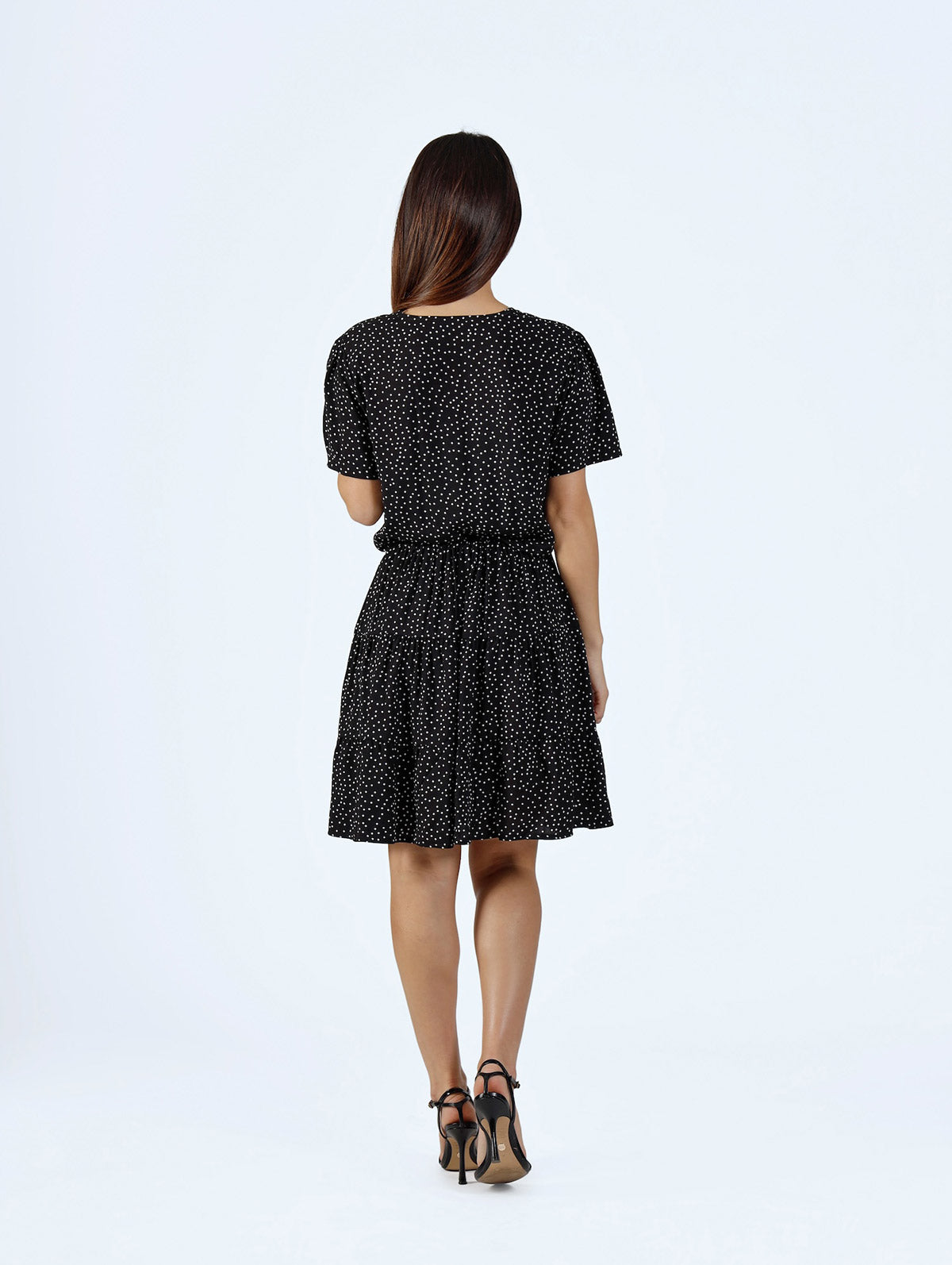 Agnes Polka Dot Dress Black