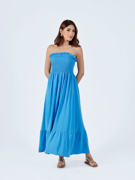 jenny blue dress Blue Puff Sleeves Floral Maxi Dress | Jennie - BlackPink