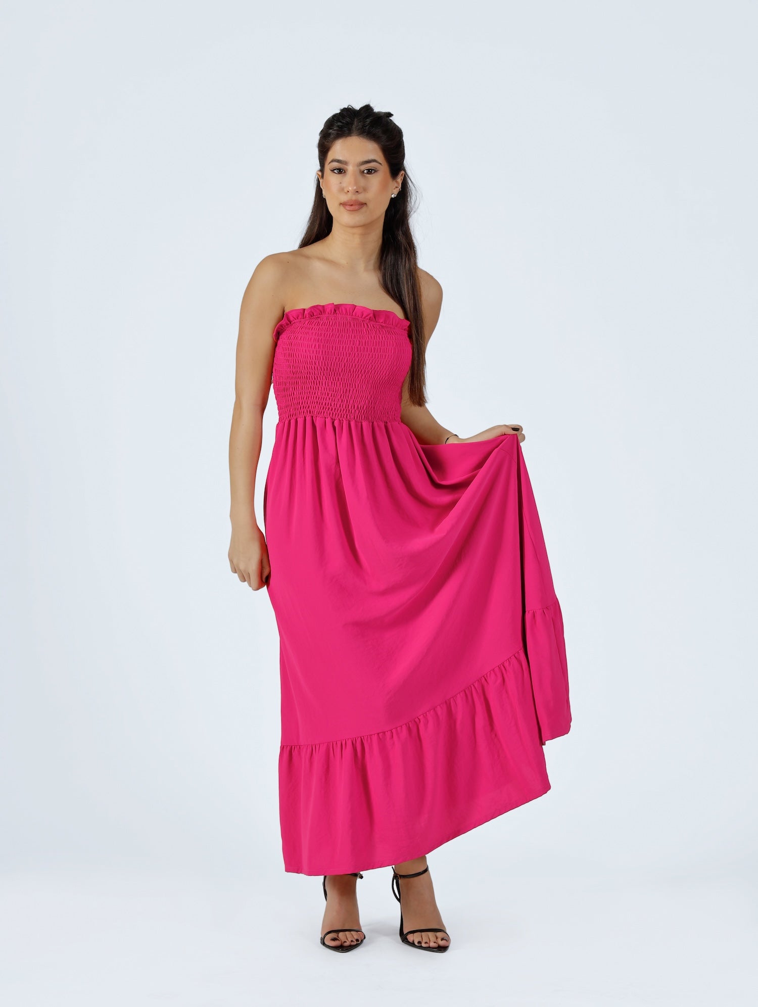 Jenny Midi Dress - Fuchsia