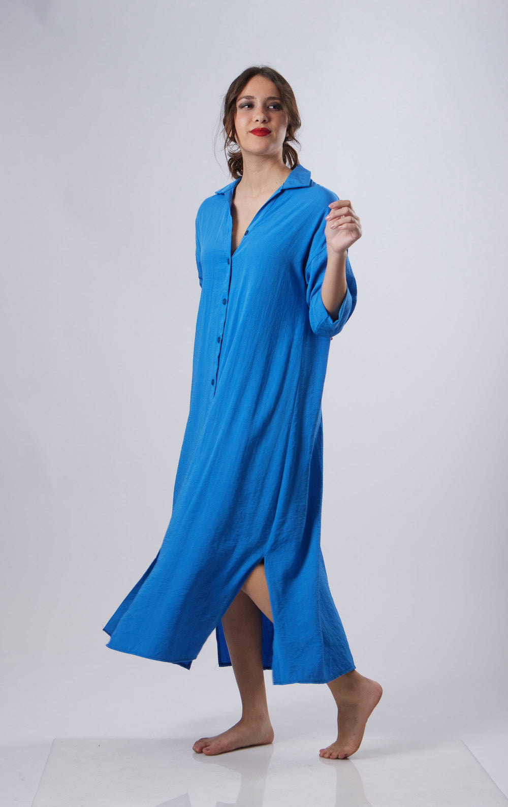 Ella Shirt Dress - Blue