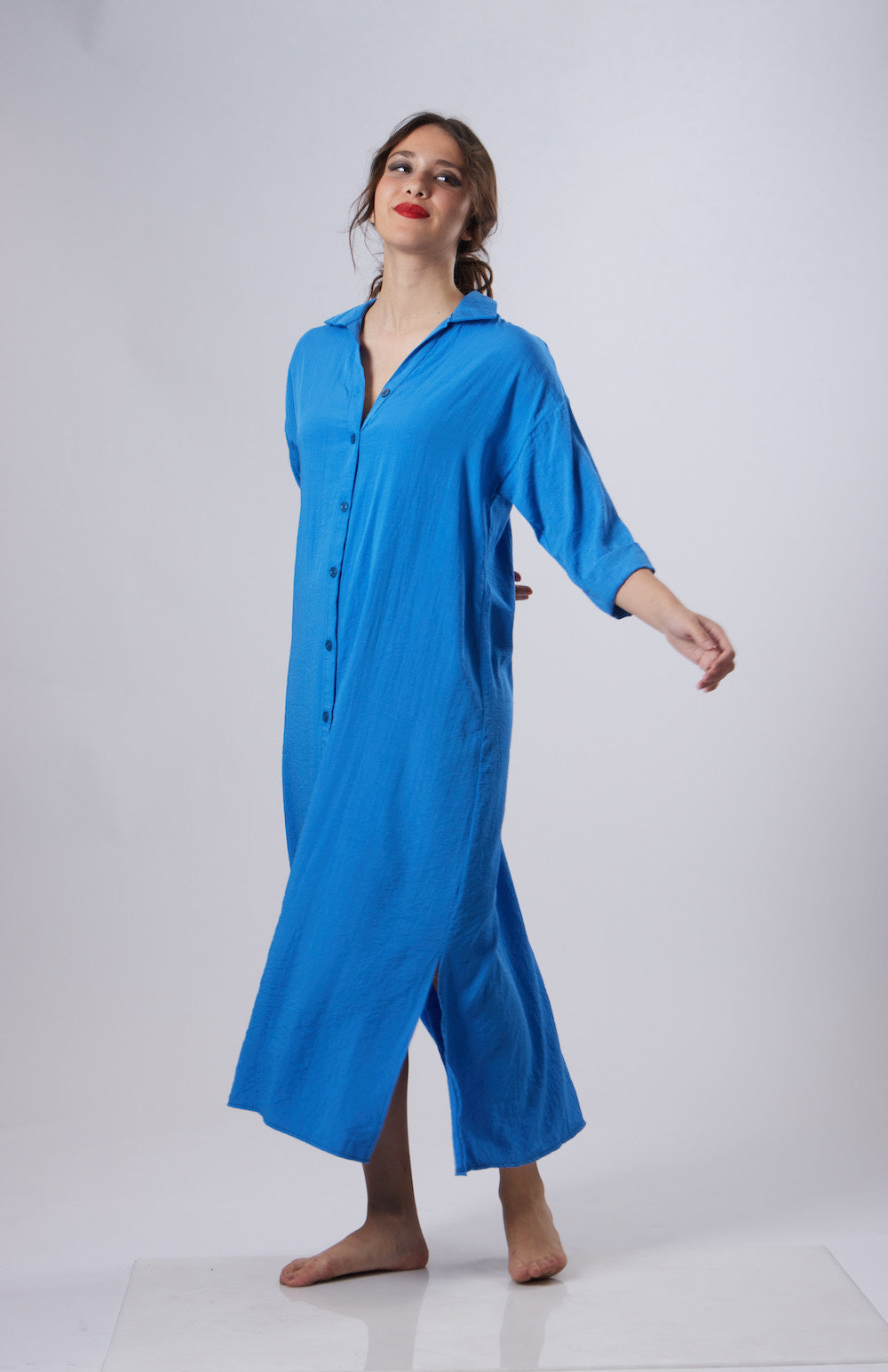 Ella Shirt Dress - Blue