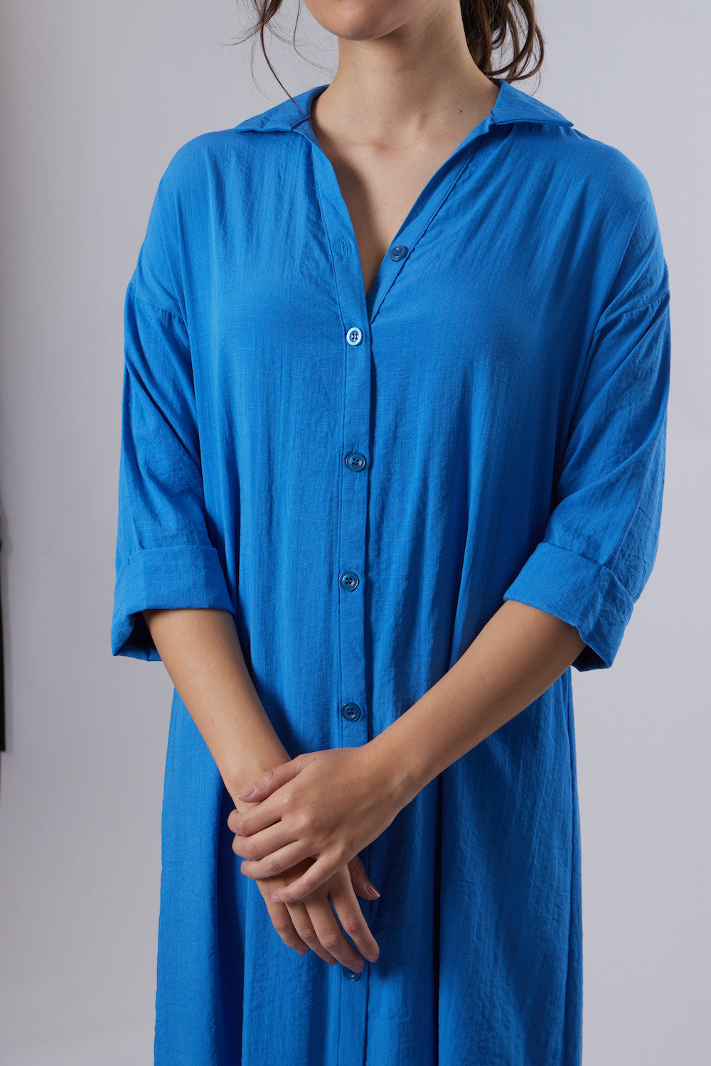 Ella Shirt Dress - Blue