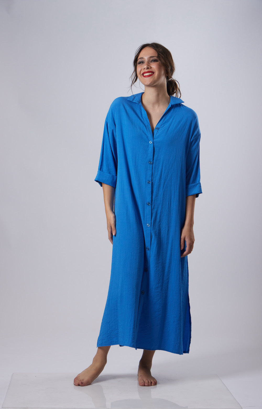 Ella Shirt Dress - Blue