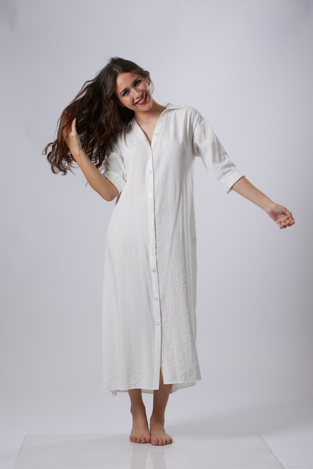 Ella Shirt Dress - White