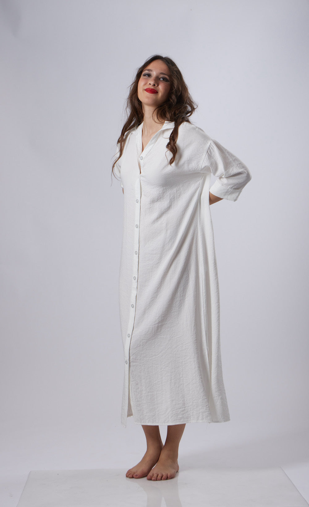 Ella Shirt Dress - White