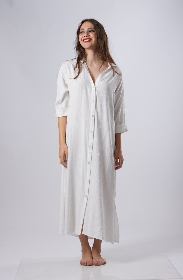 Ella Shirt Dress - White