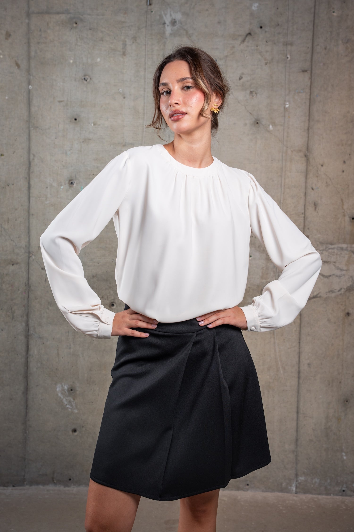 Angel Round Neck Top-Off White