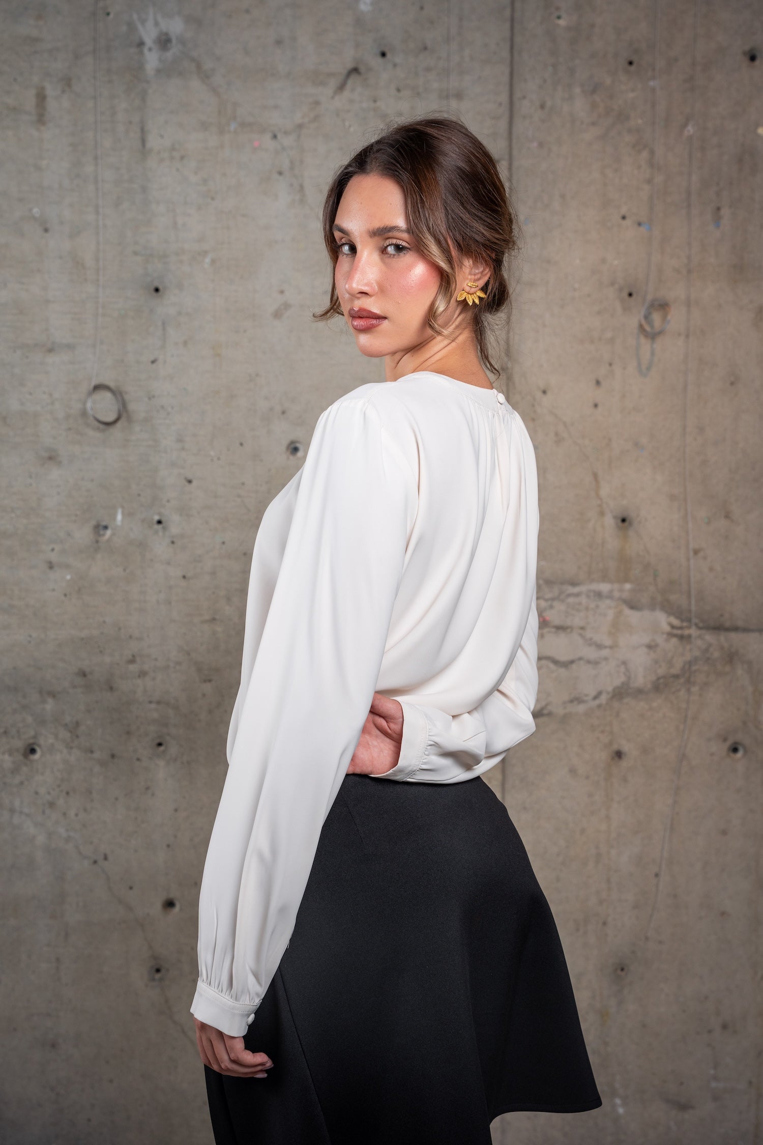 Angel Round Neck Top-Off White