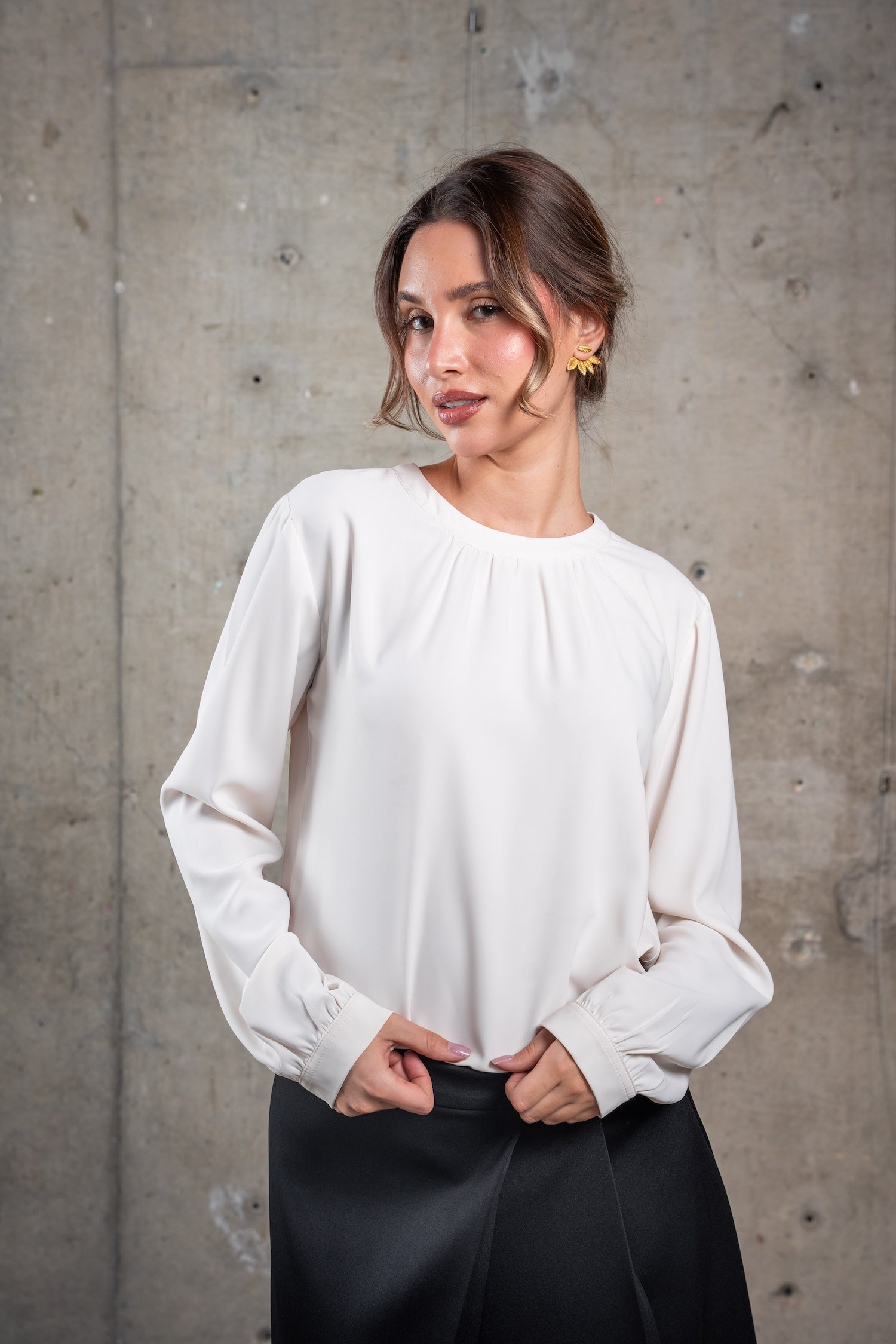 Angel Round Neck Top-Off White