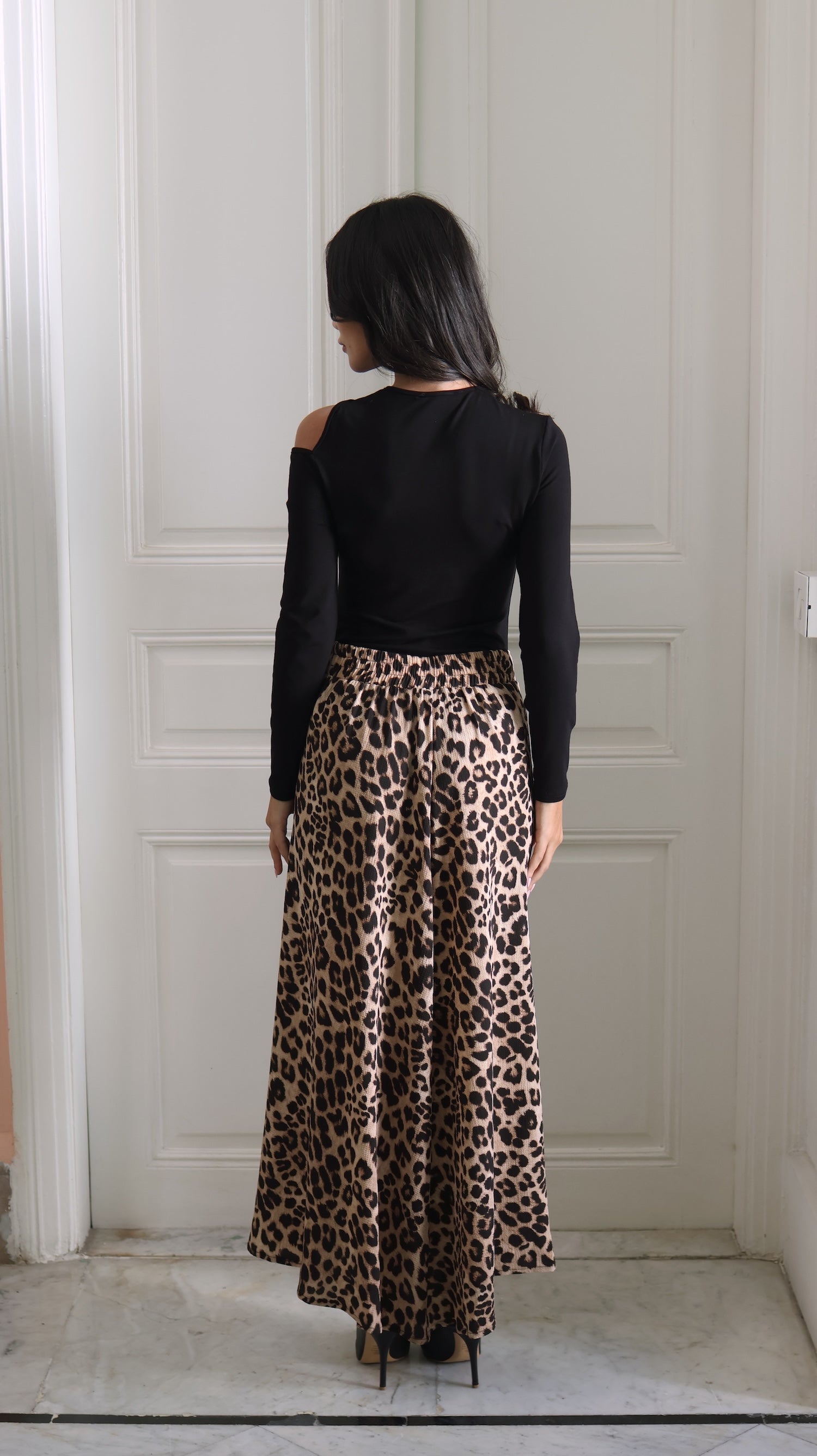 Animal Print Midi Skirt