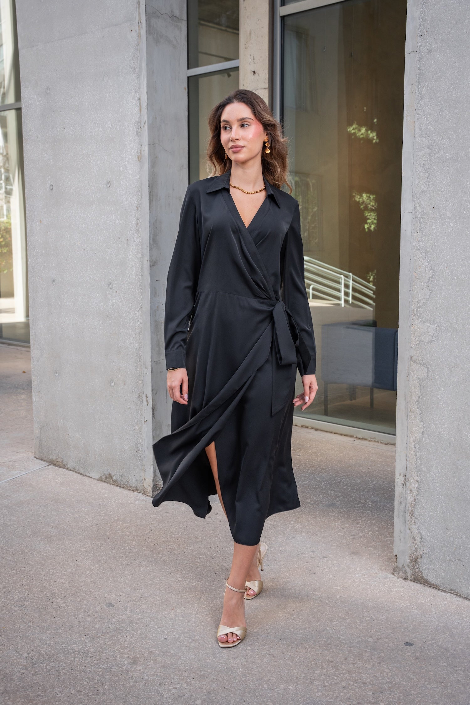 Solana Wrap Dress - Black
