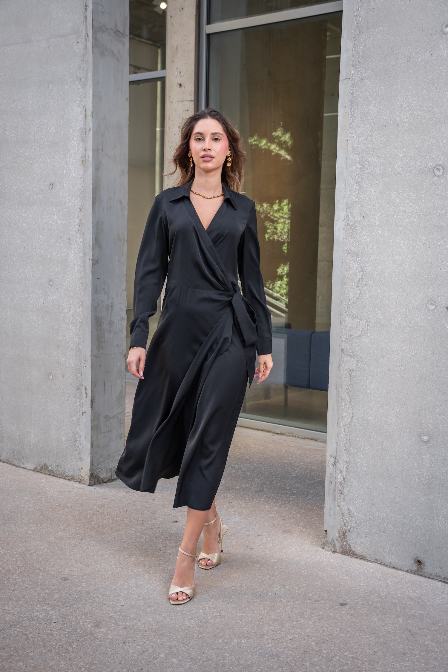 Solana Wrap Dress - Black