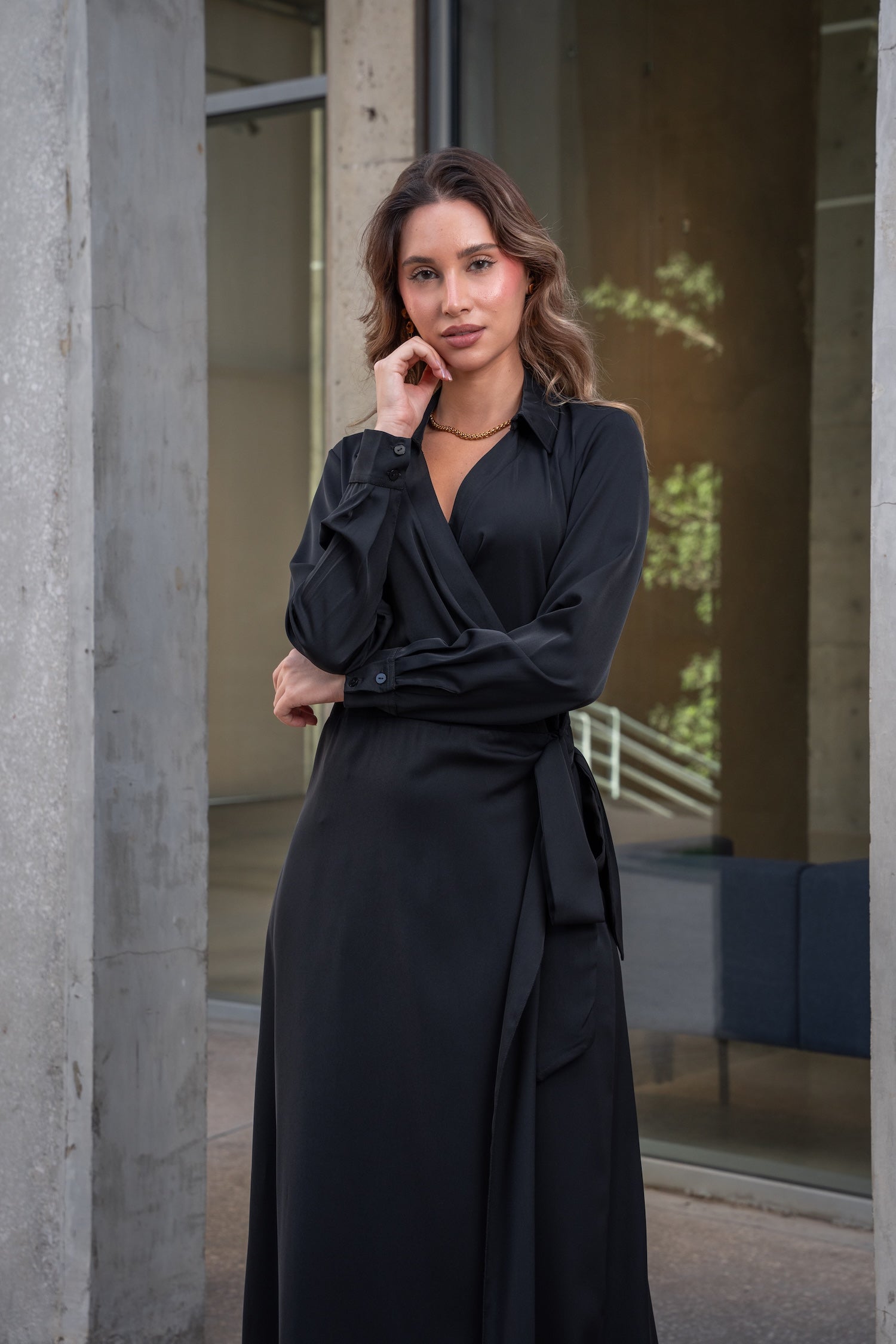 Solana Wrap Dress - Black