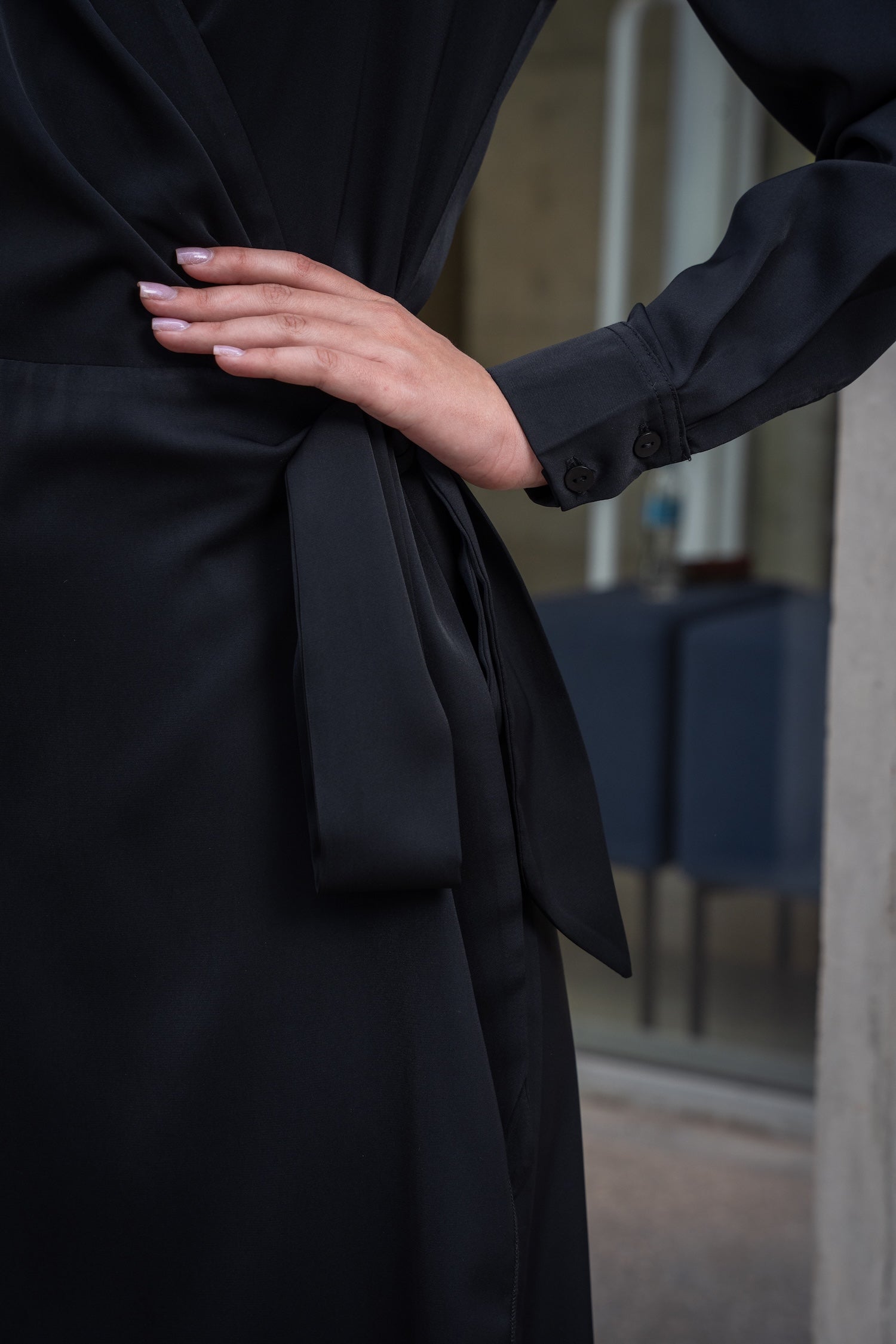 Solana Wrap Dress - Black