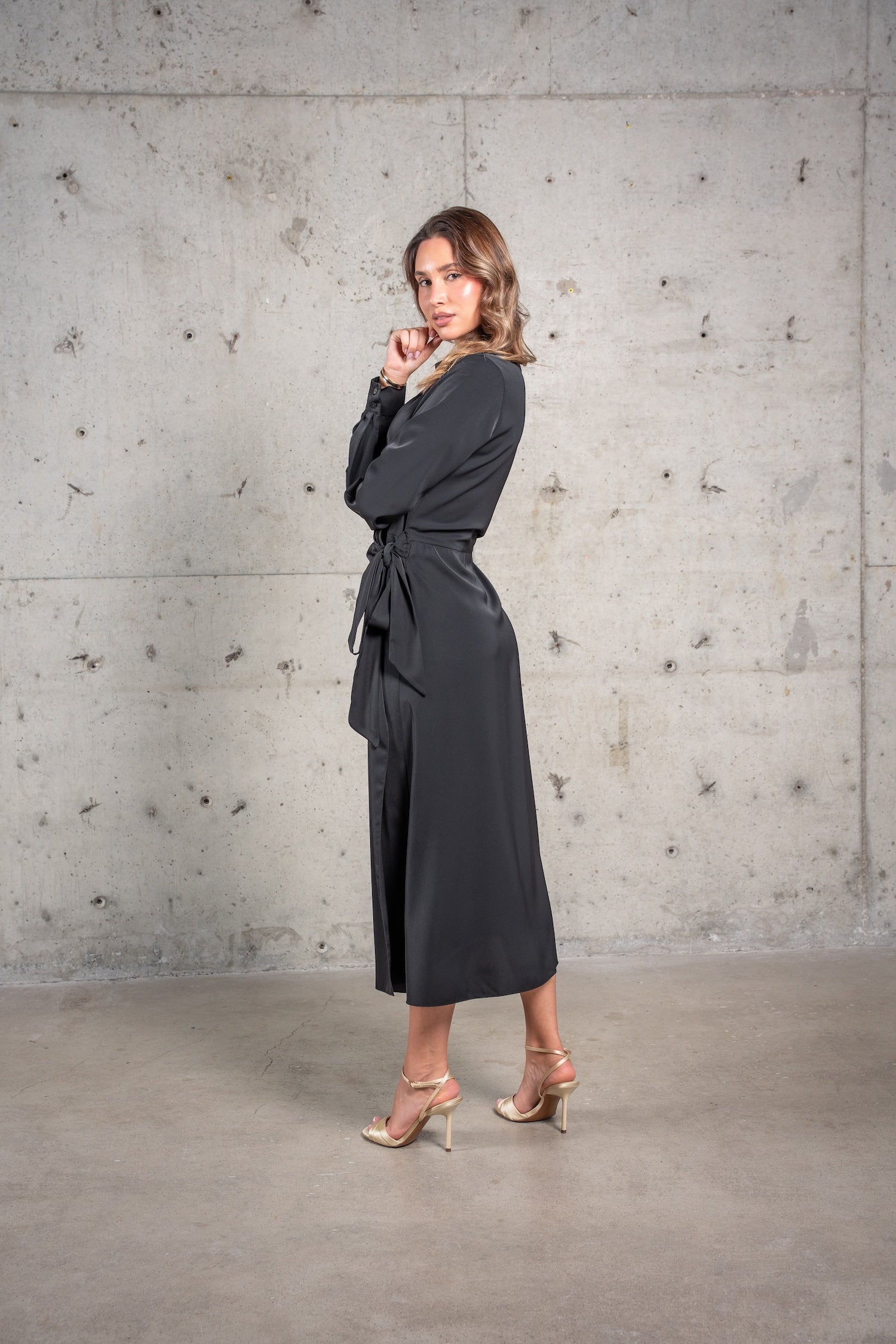 Solana Wrap Dress - Black