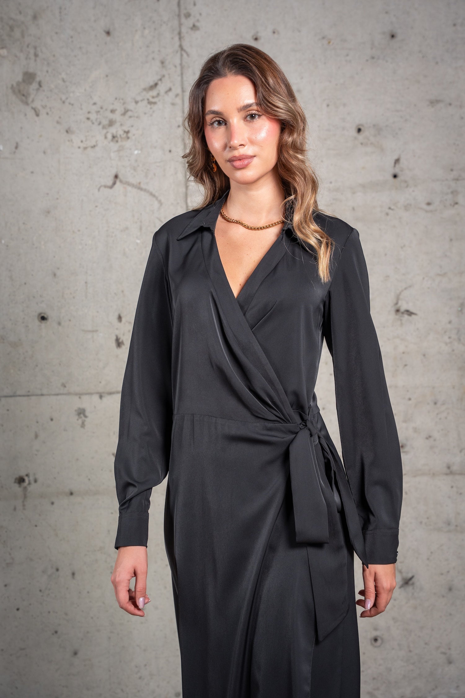 Solana Wrap Dress - Black