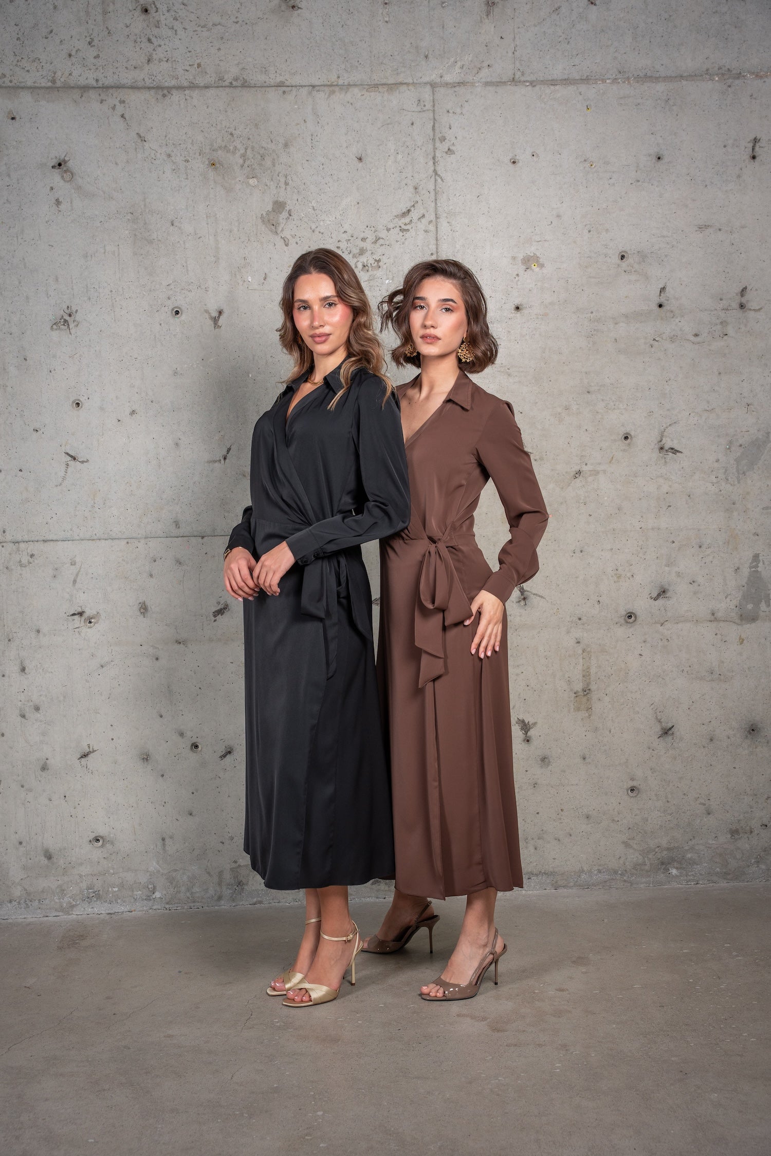 Solana Wrap Dress-Chocolate