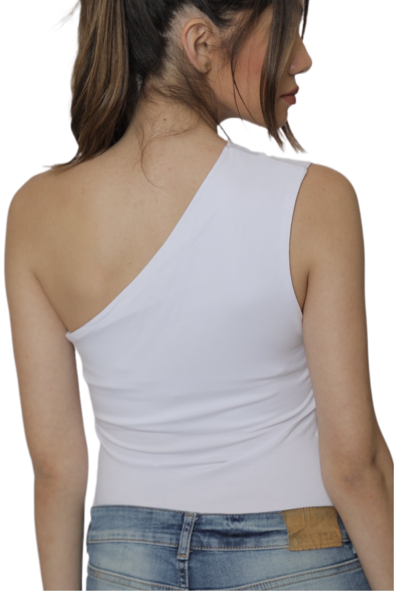 Asymmetric Bodysuit - White