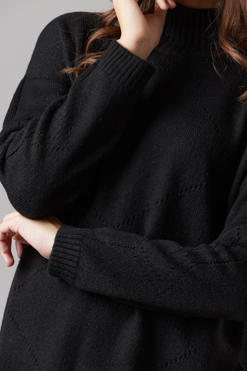 High-Neck Sweater - Black