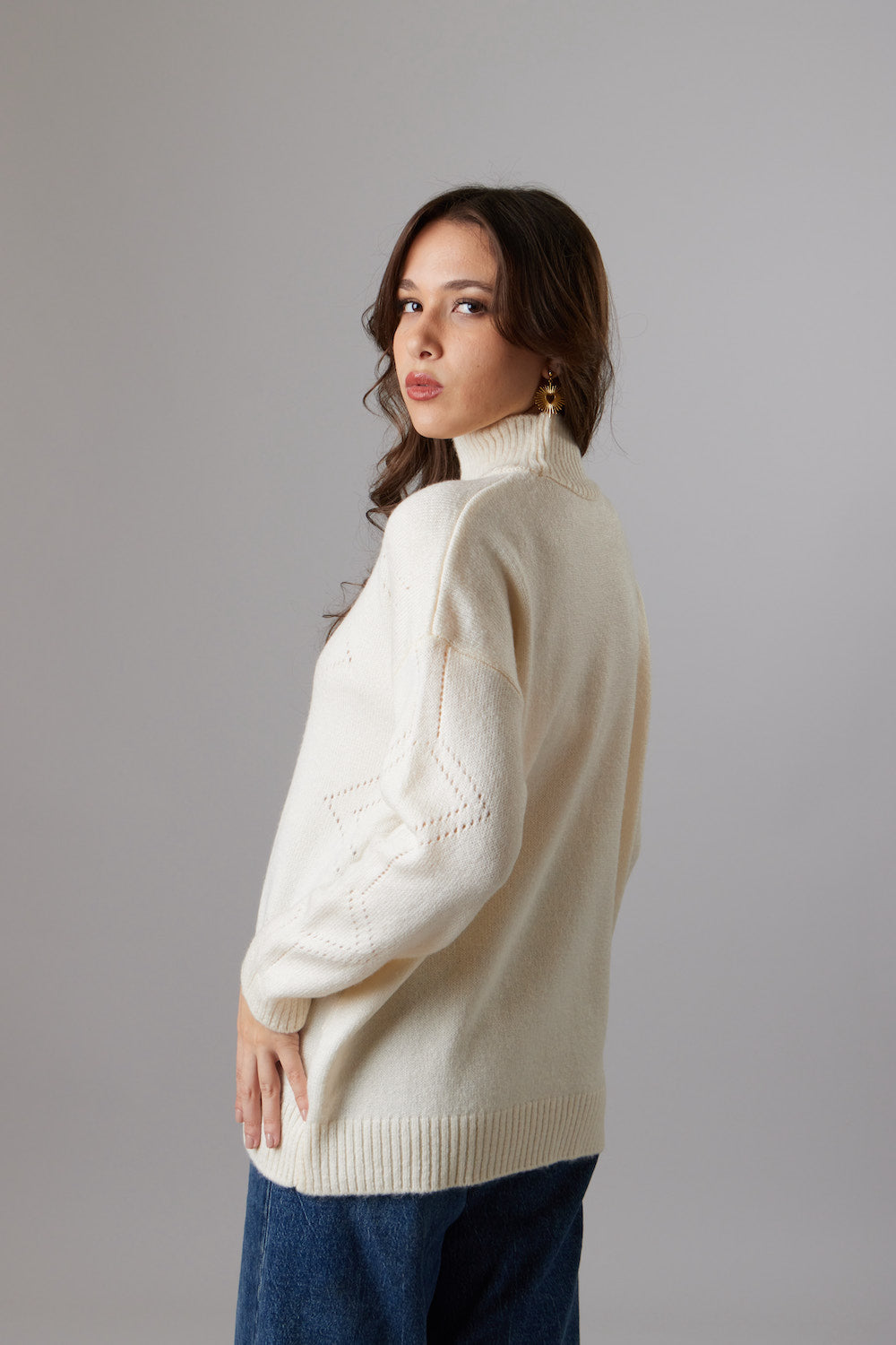 High-Neck Sweater - Off White