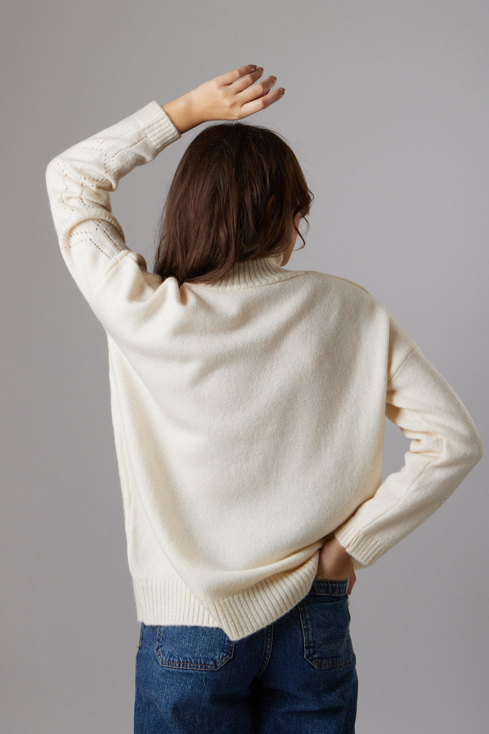 High-Neck Sweater - Off White