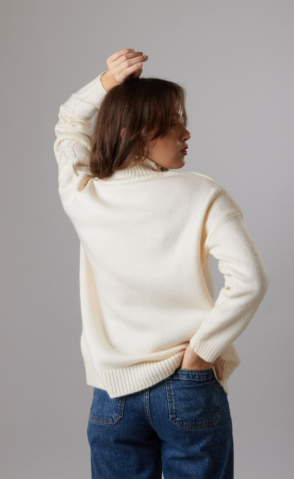 High-Neck Sweater - Off White