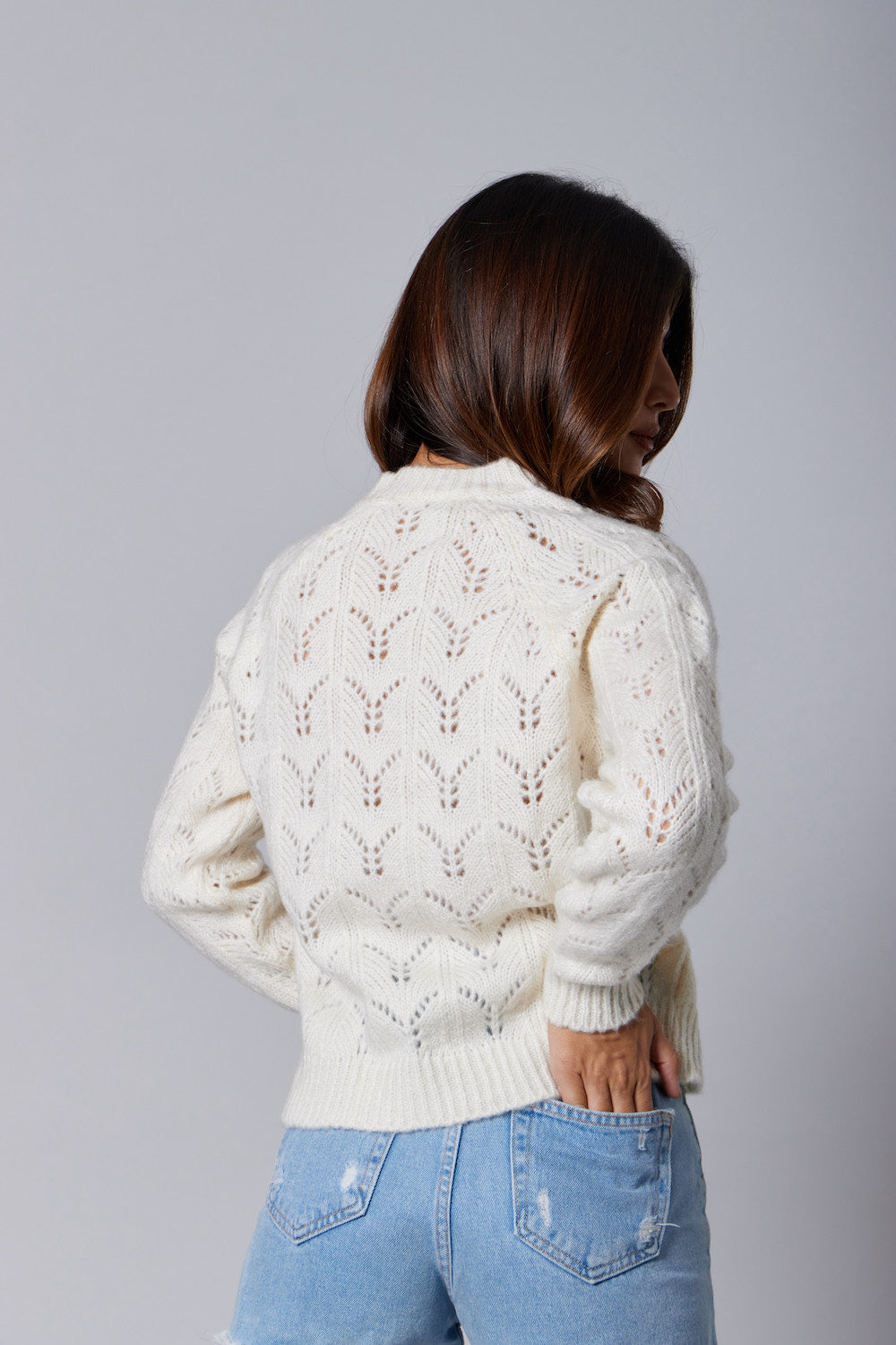 Cable-Knit Sweater - Off-White