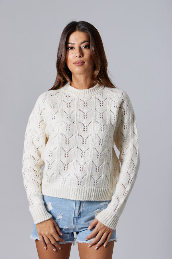 Cable-Knit Sweater - Off-White