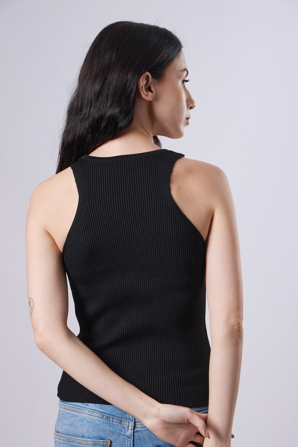 Round Neck Top - Black