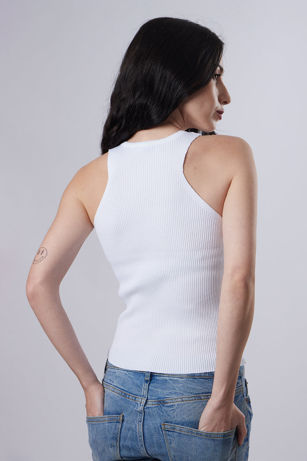 Round Neck Top - White