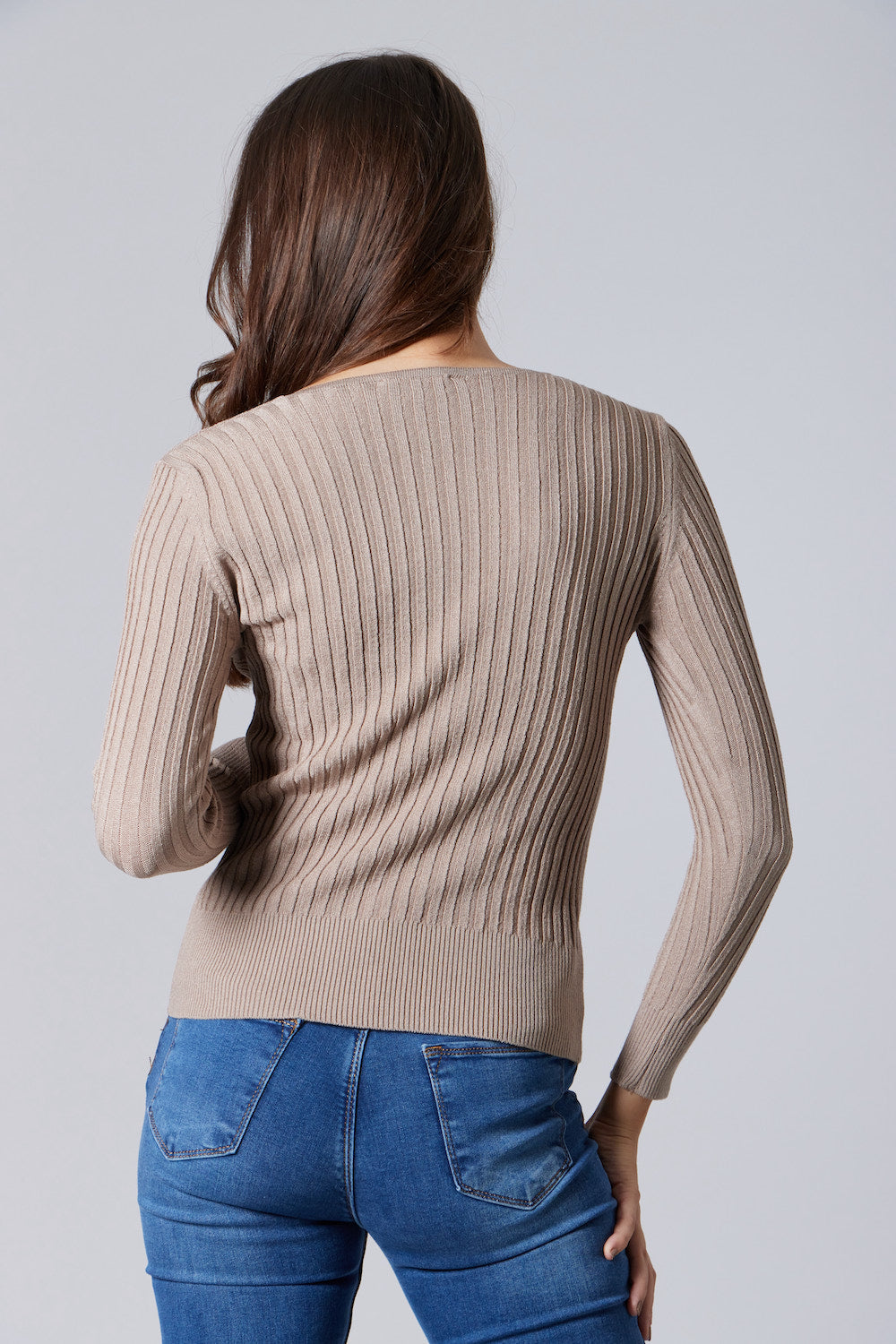 V-Neck Sweater - Beige