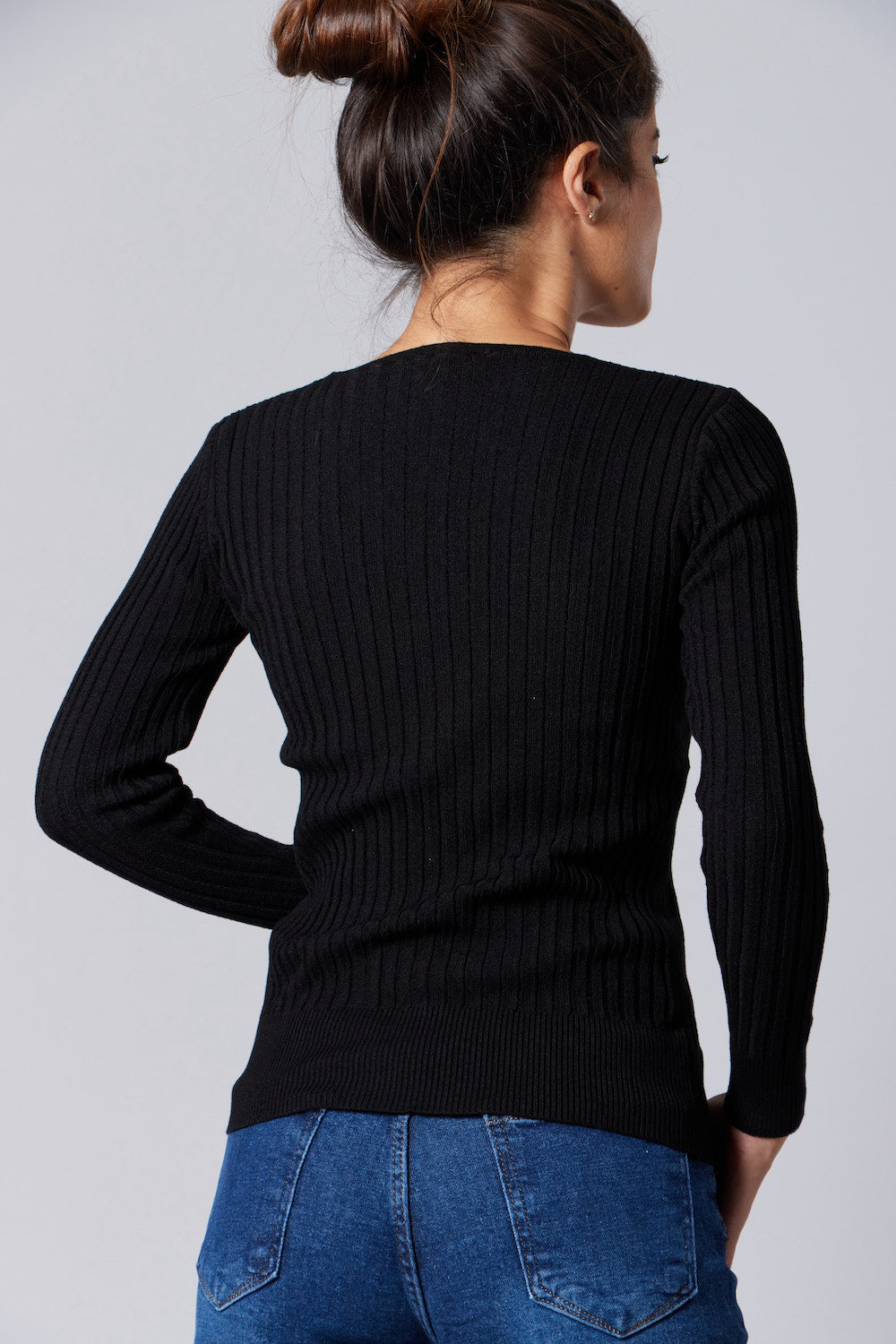 V-Neck Sweater - Black