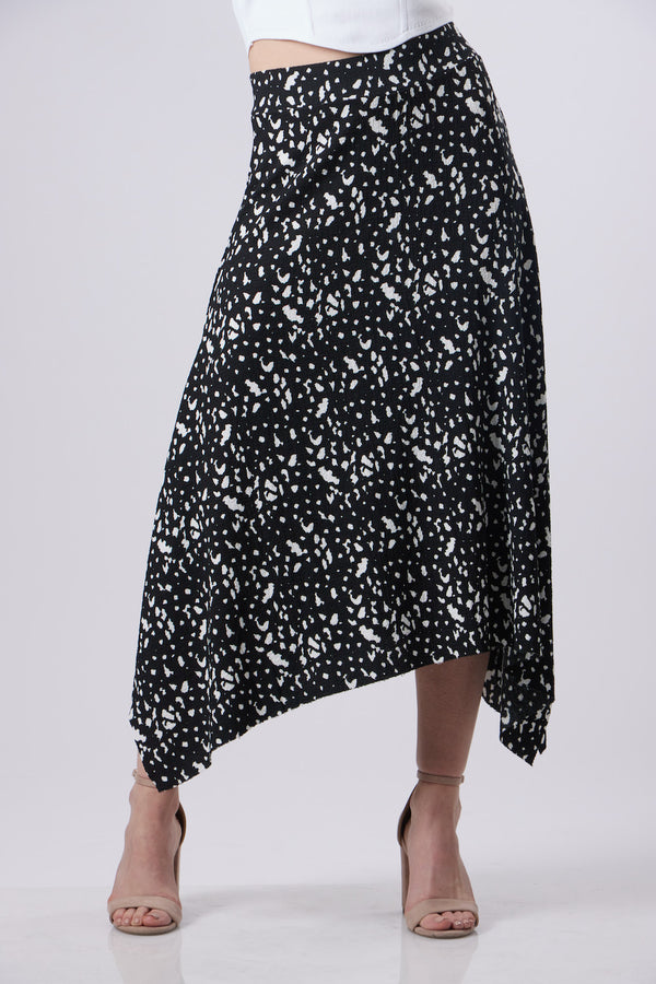 Dalia Midi Skirt - Black and White