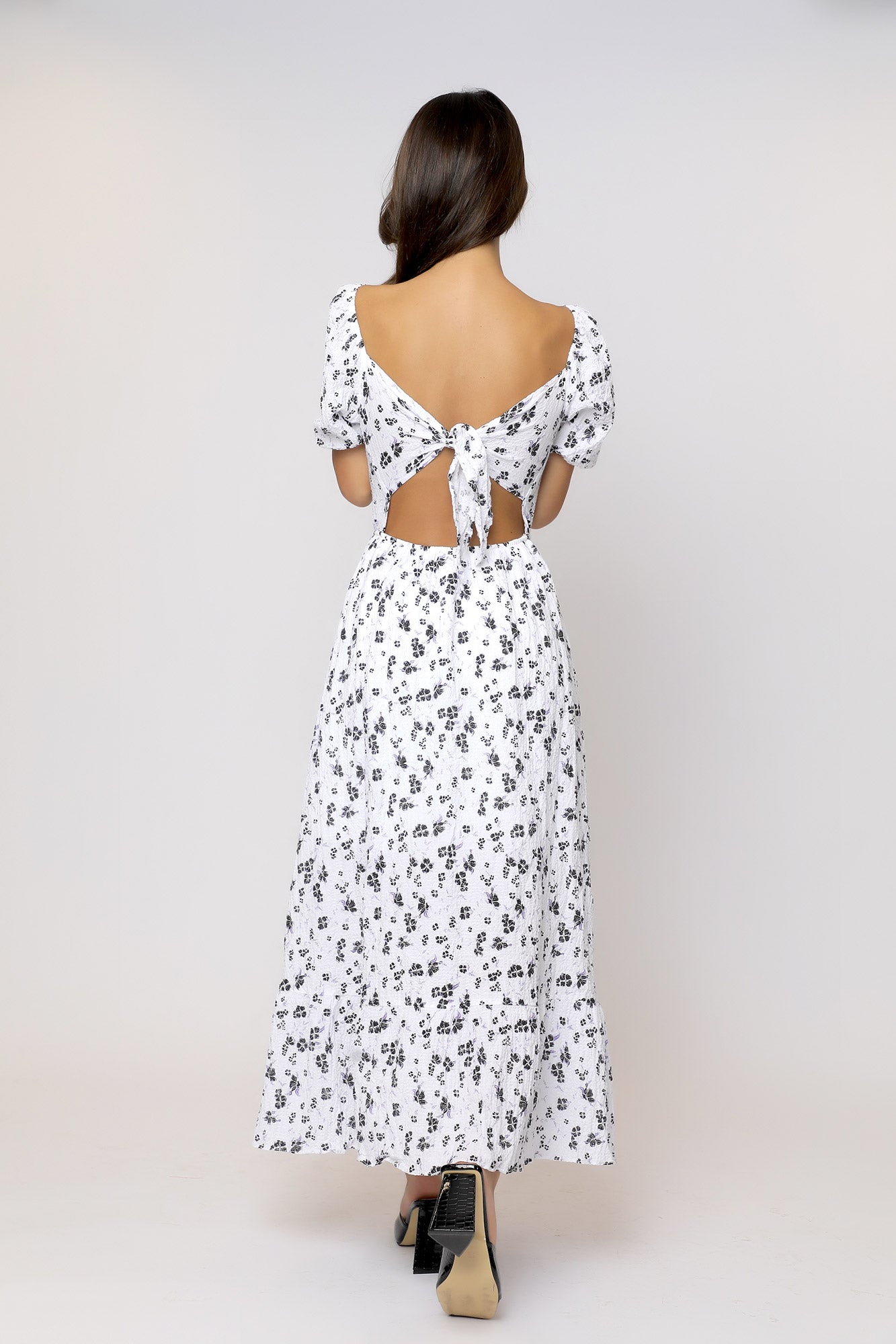 Alena Midi Dress - Floral White