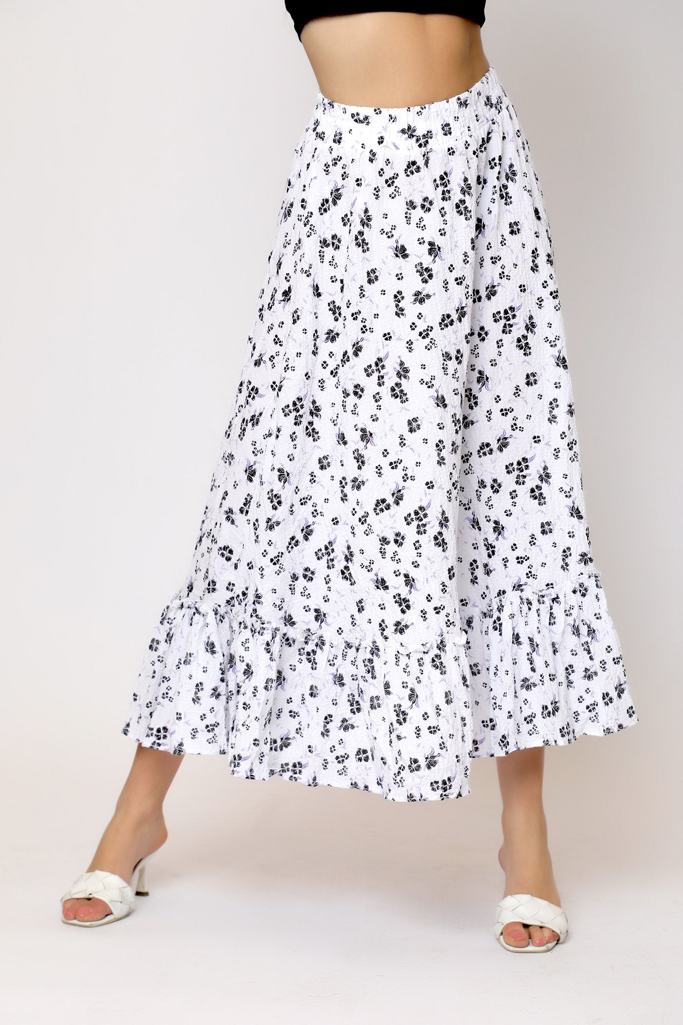 Lyla Maxi Skirt - Floral White