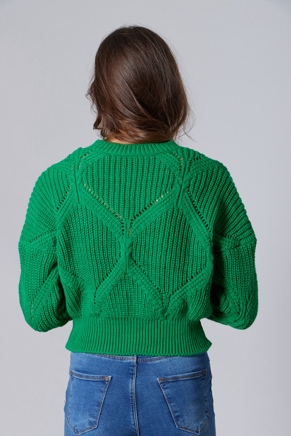 Cable-Knit Sweater - Green