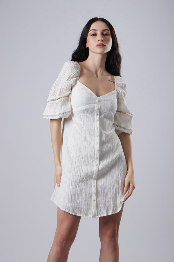 Mendy Short Dress - White