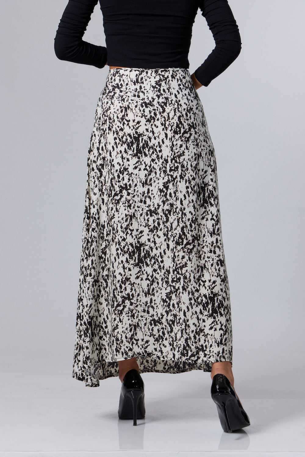 Sariah Midi Skirt - Printed Off-White