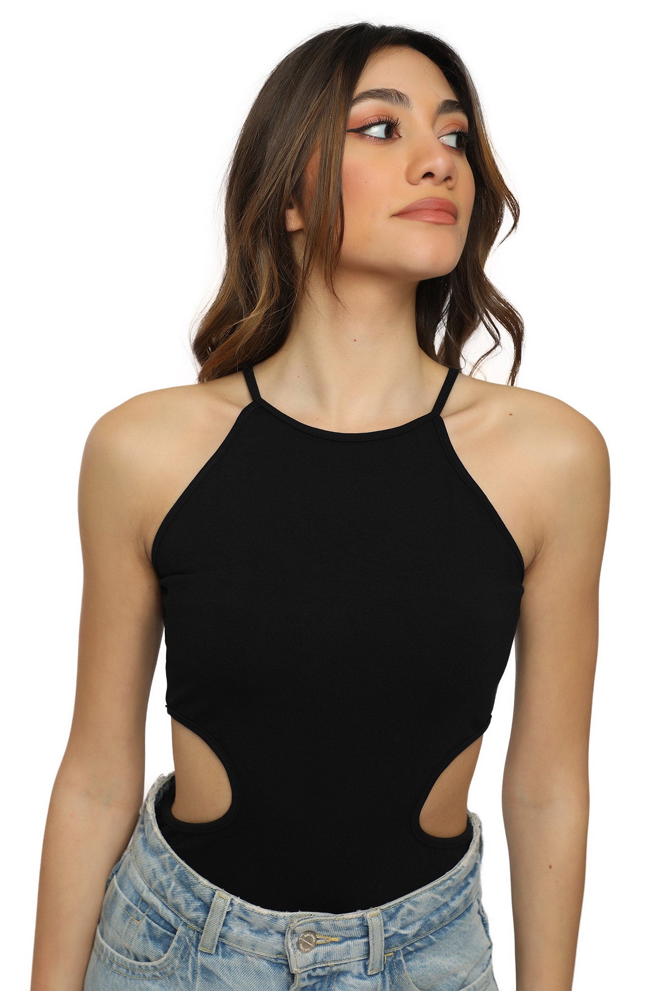 Cut Out Bodysuit - Black