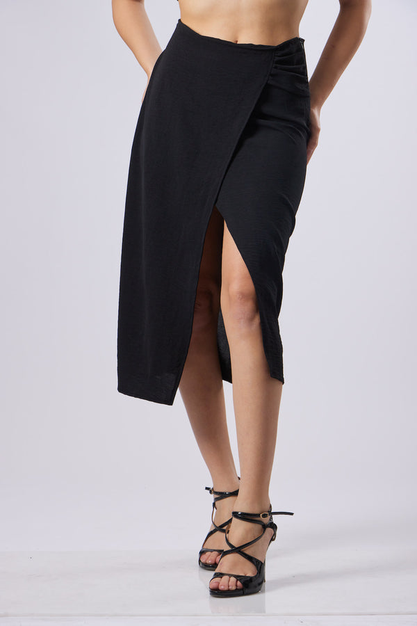 Louisa Midi Skirt - Black