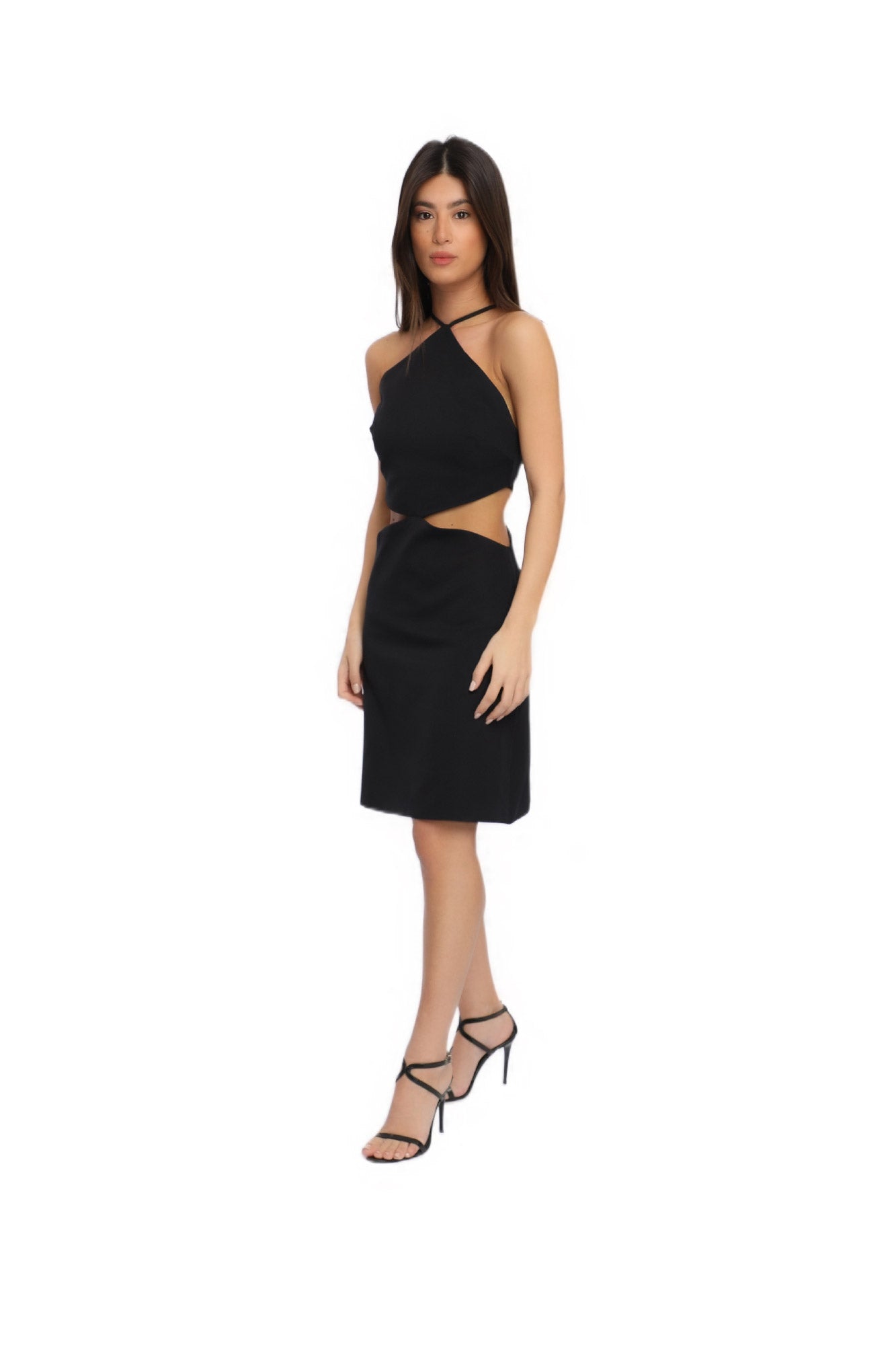 Alma Cut Out Mini Dress - Black