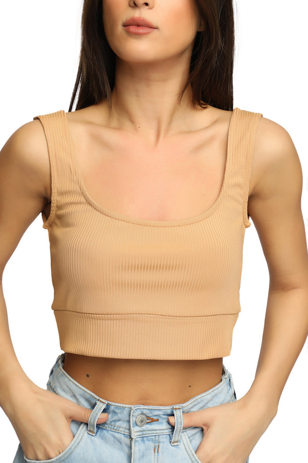 Jolie Crop Top - Beige