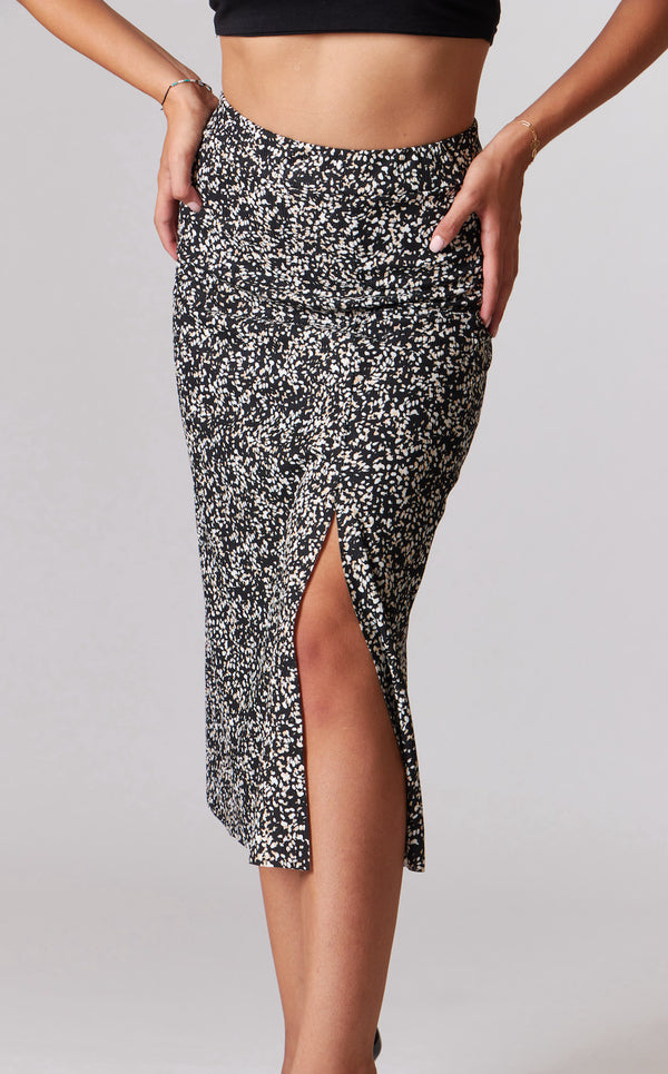 Mira Printed Skirt - Black, Beige & White