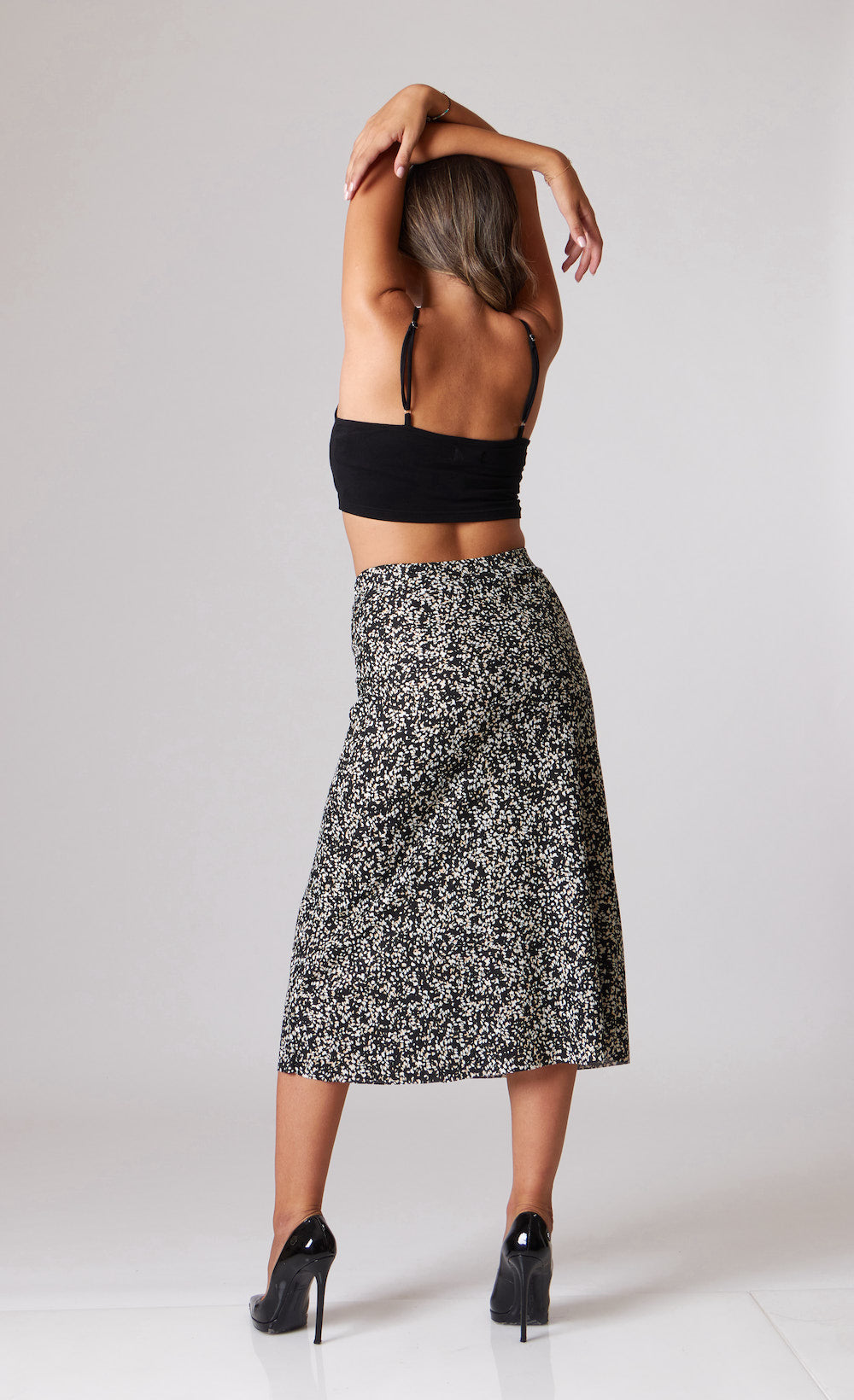 Mira Printed Skirt - Black, Beige & White