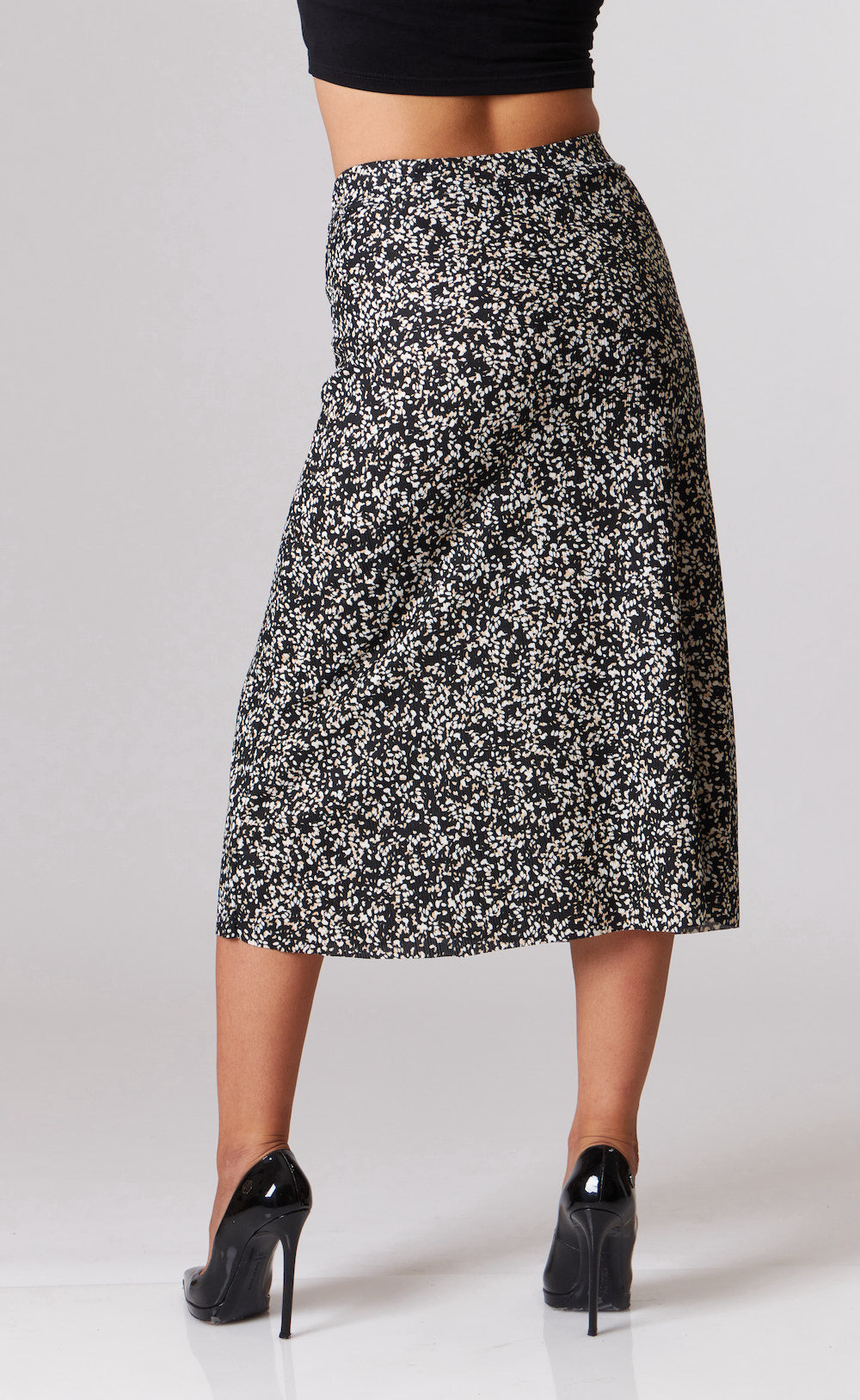 Mira Printed Skirt - Black, Beige & White