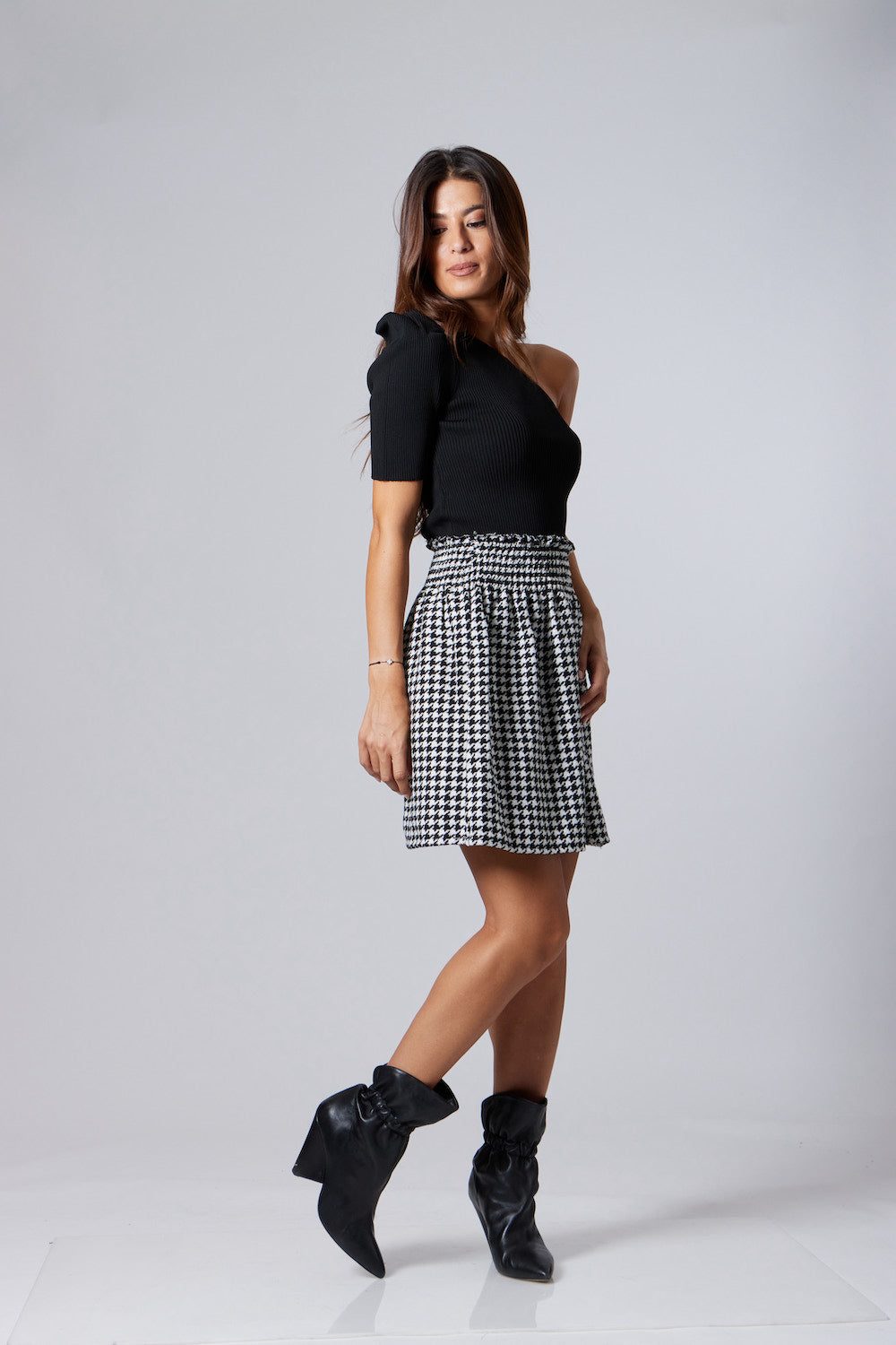 Houndstooth Mini Skirt