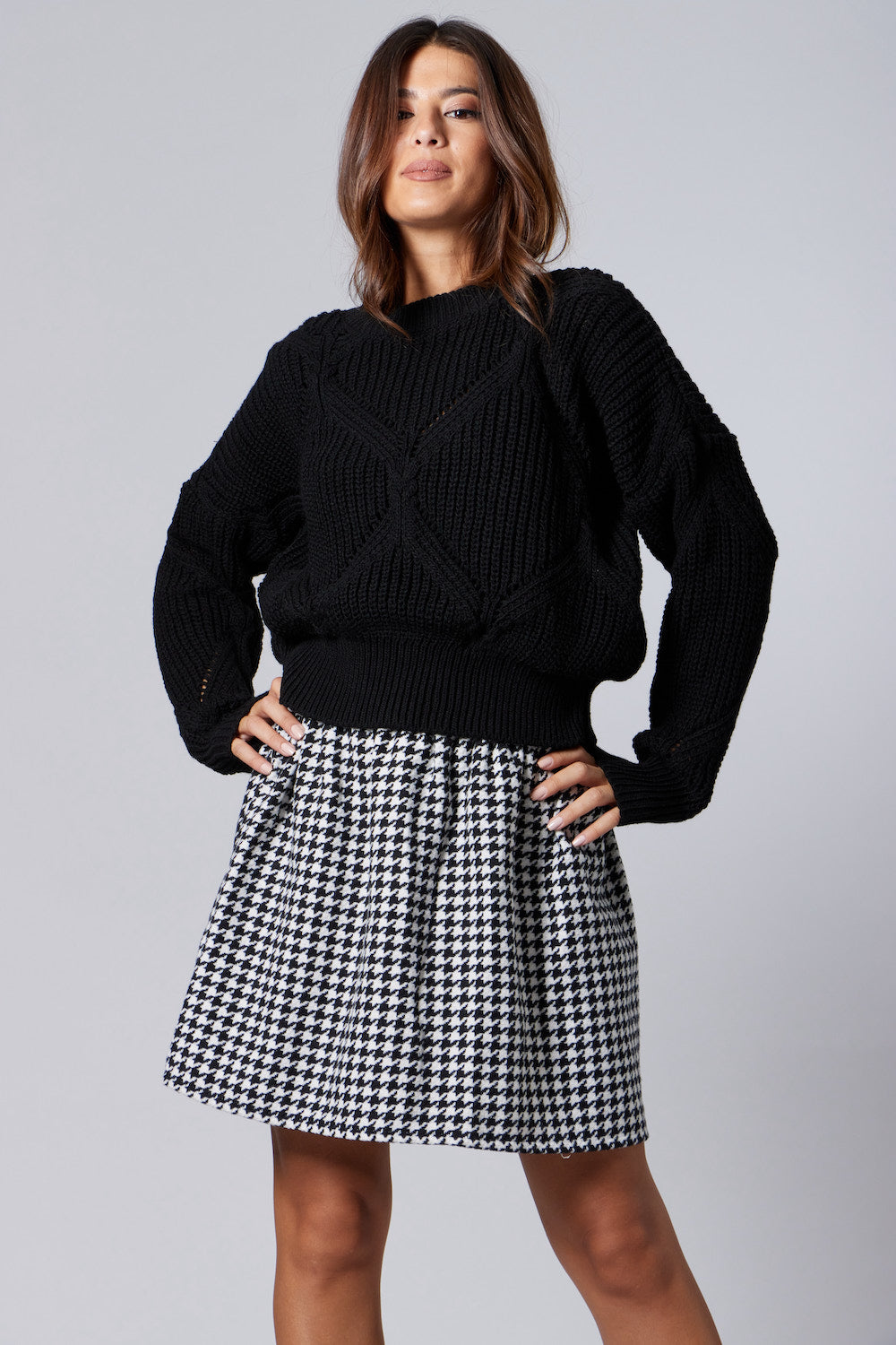 Houndstooth Mini Skirt